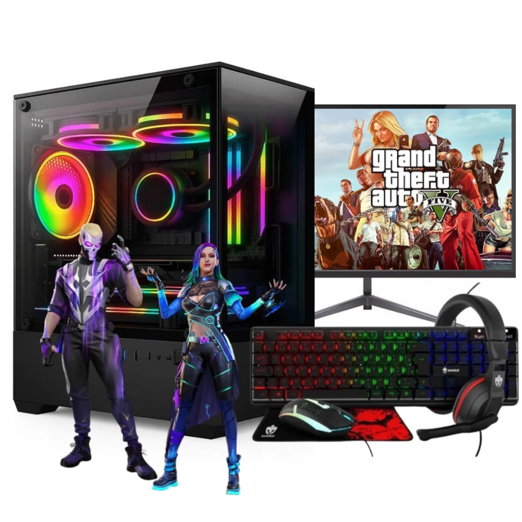 Pc Gamer Estudos Jogos Completo Monitor Teclado Mouse Headset