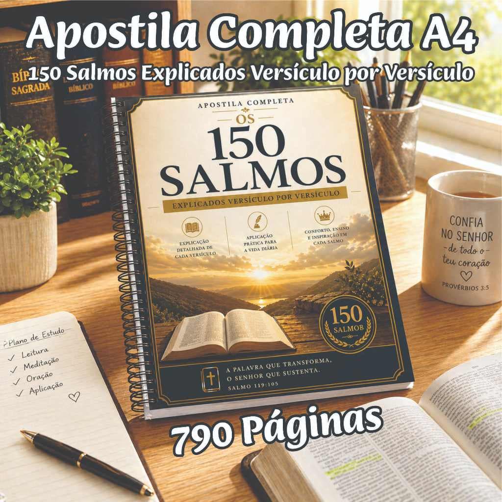Apostila 150 Salmos Explicados Versículo por Versículo | Estudo Bíblico Completo com Aplicação Prática