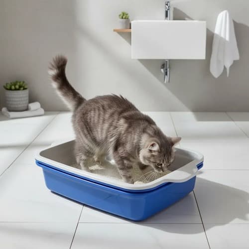 Caixa de areia para gatos com peneira Bandeja sanitária furba Menplast