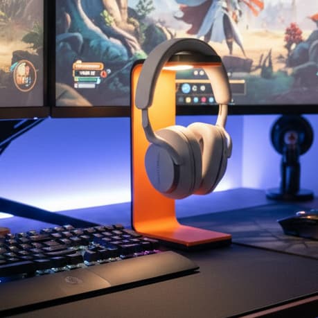 Suporte Headset Gamer LED USB | Organizador Mesa Setup | Fone PS5 Xbox PC Notebook | Antiderrapante