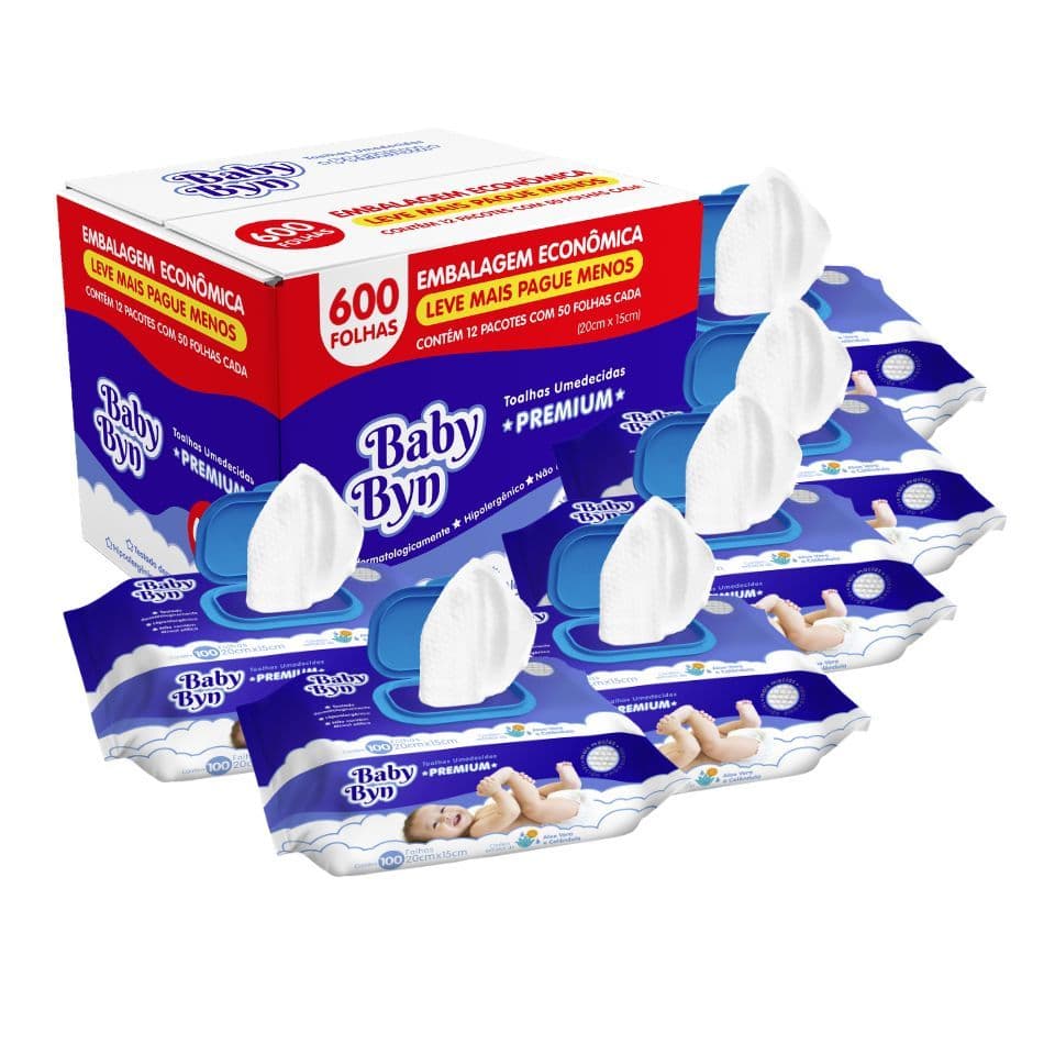 TOALHA UMEDECIDA BABY BYN KIT600 (6PCTS X 100FLS)