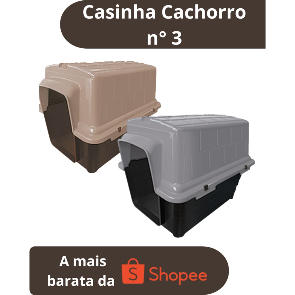 Casa Casinha Cães Cachorro Gato Porte Pequeno Protege Plástico Frio Conforto N3