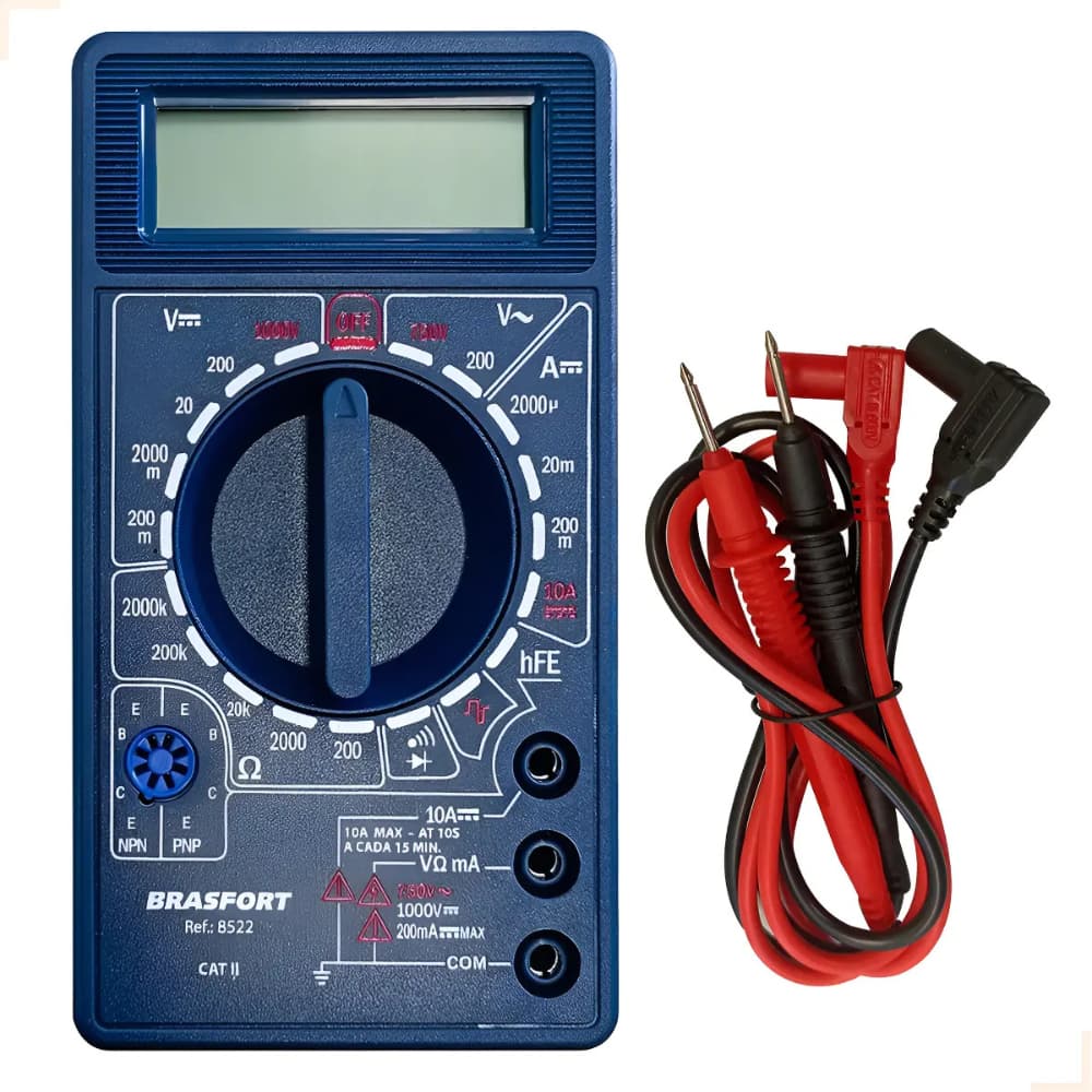 MULTIMETRO DIGITAL BRASFORT PROF 8522