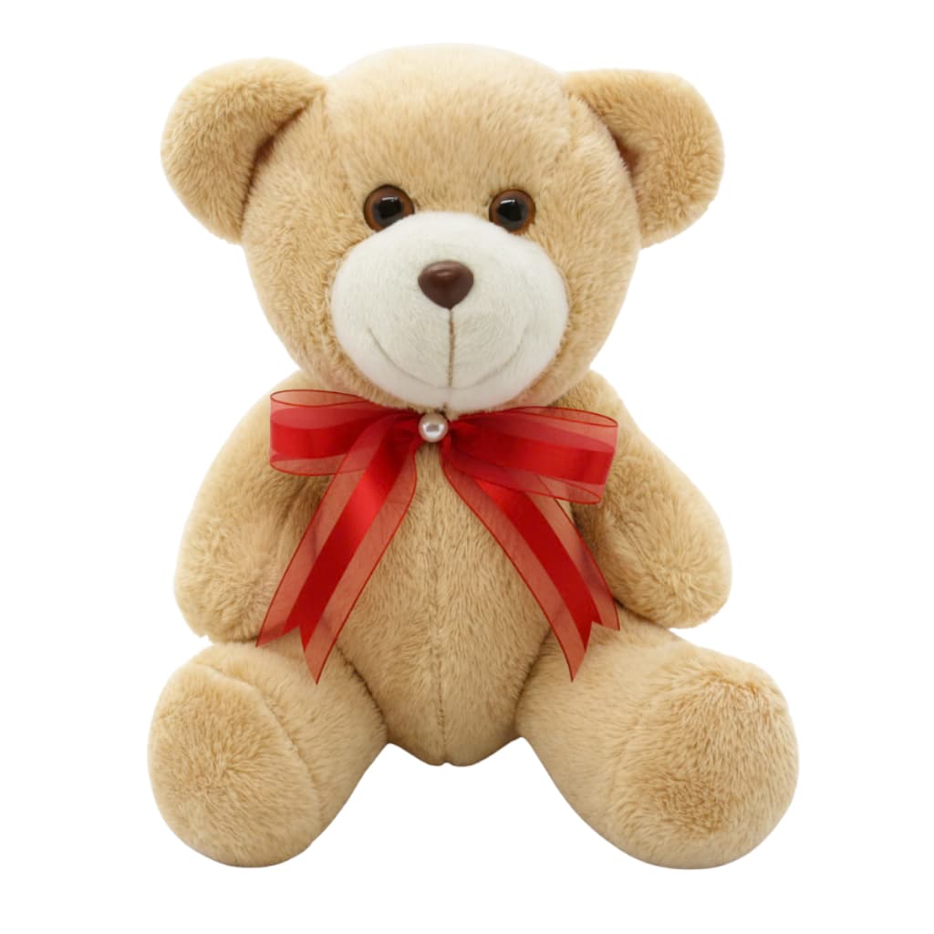 Urso de Pelúcia Articulado Com Laço 25cm Sentado Decorativo Quarto Infantil