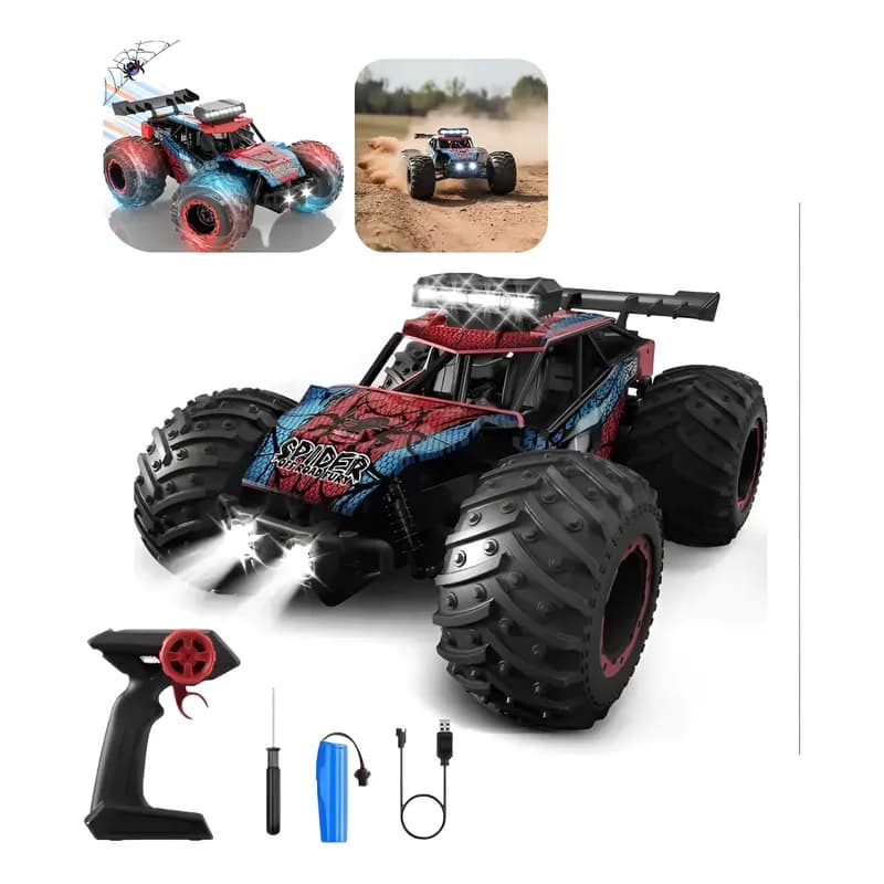 Carrinho Controle Remoto 2.4ghz Homem Aranha Recarregável Off-road 4x4 Spider Racing Speed