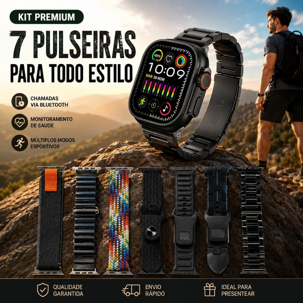 Smartwatch masculino relógio inteligente À prova d'água digital esporte NFC Android iOS