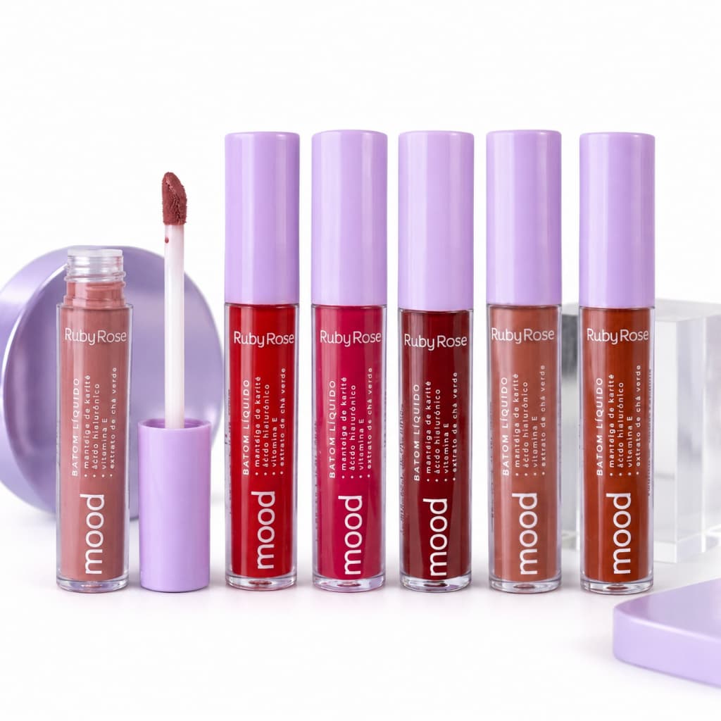 Batom Líquido Matte Ruby Rose Mood Alta Fixação Longa Duração Super Pigment