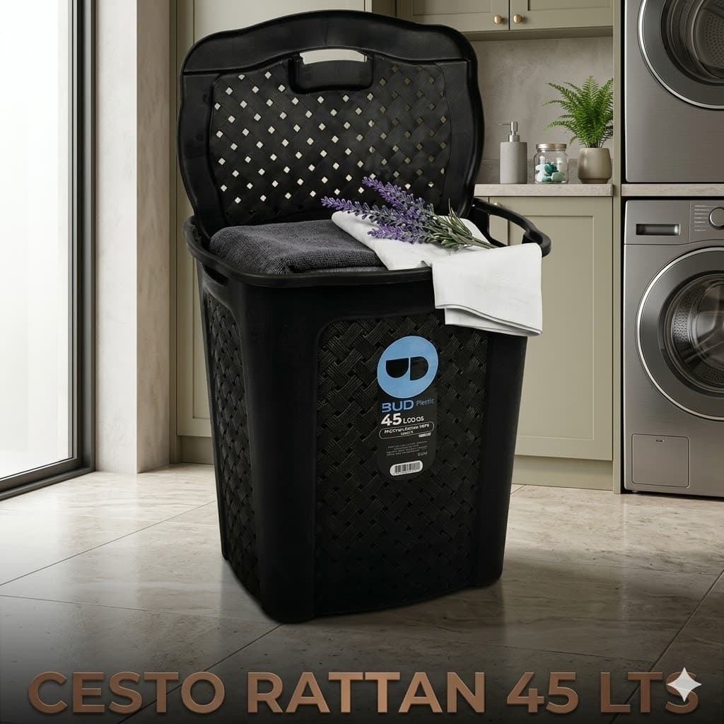 Cesto Organizador Banheiro Rattan Grande Roupa Suja Com Tampa Super Reforçado