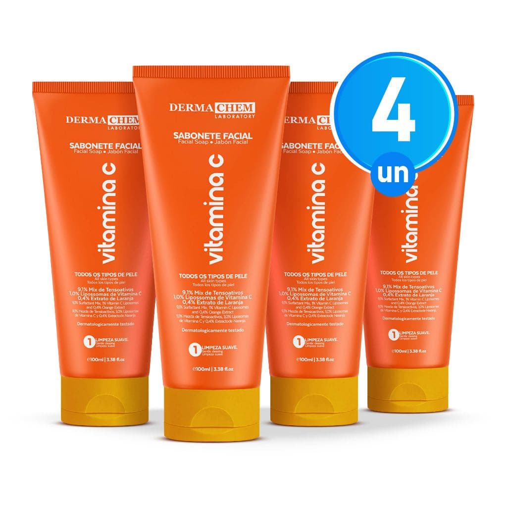 Kit 4 Sabonete Vitamina C Anti-Idade 100ml Dermachem