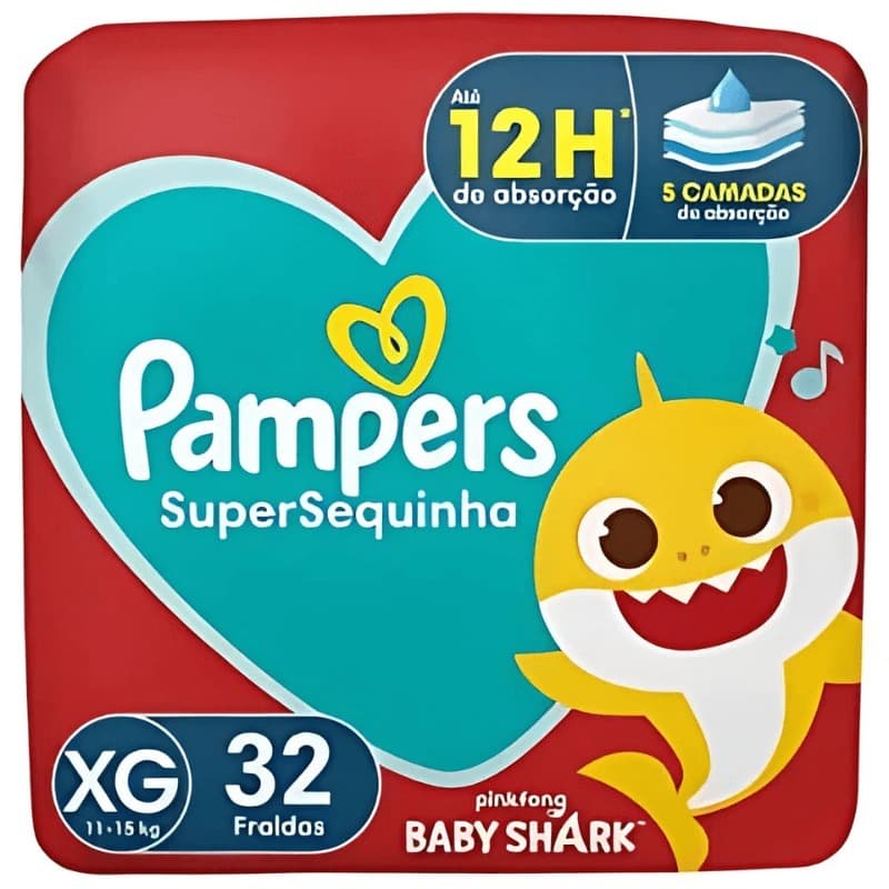 Fralda Descartável Pampers Supersequinha Mega XG 32 Unidades Fralda Infantil