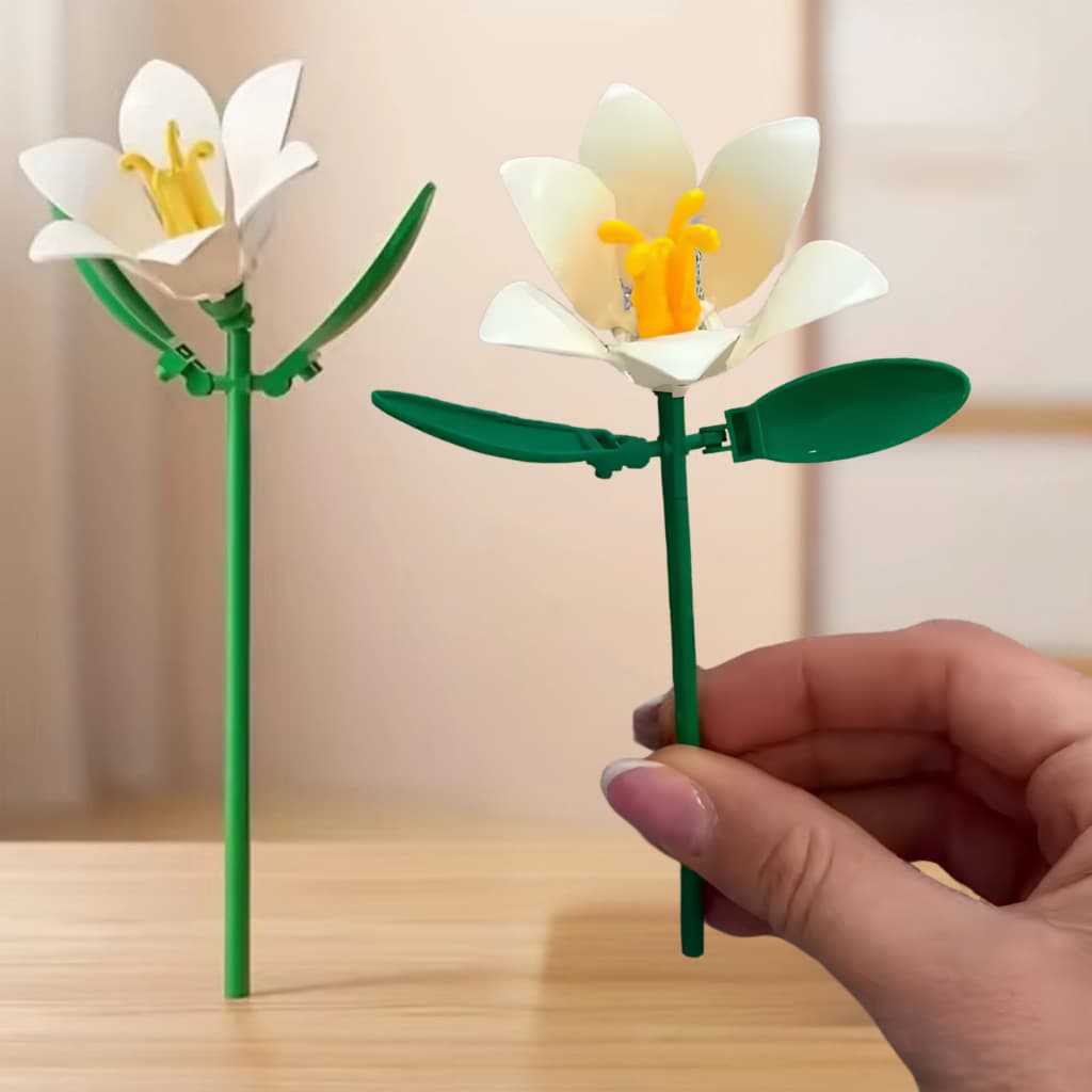 Brinquedo Flor blocos de montar estilo lego brinquedo e coleção