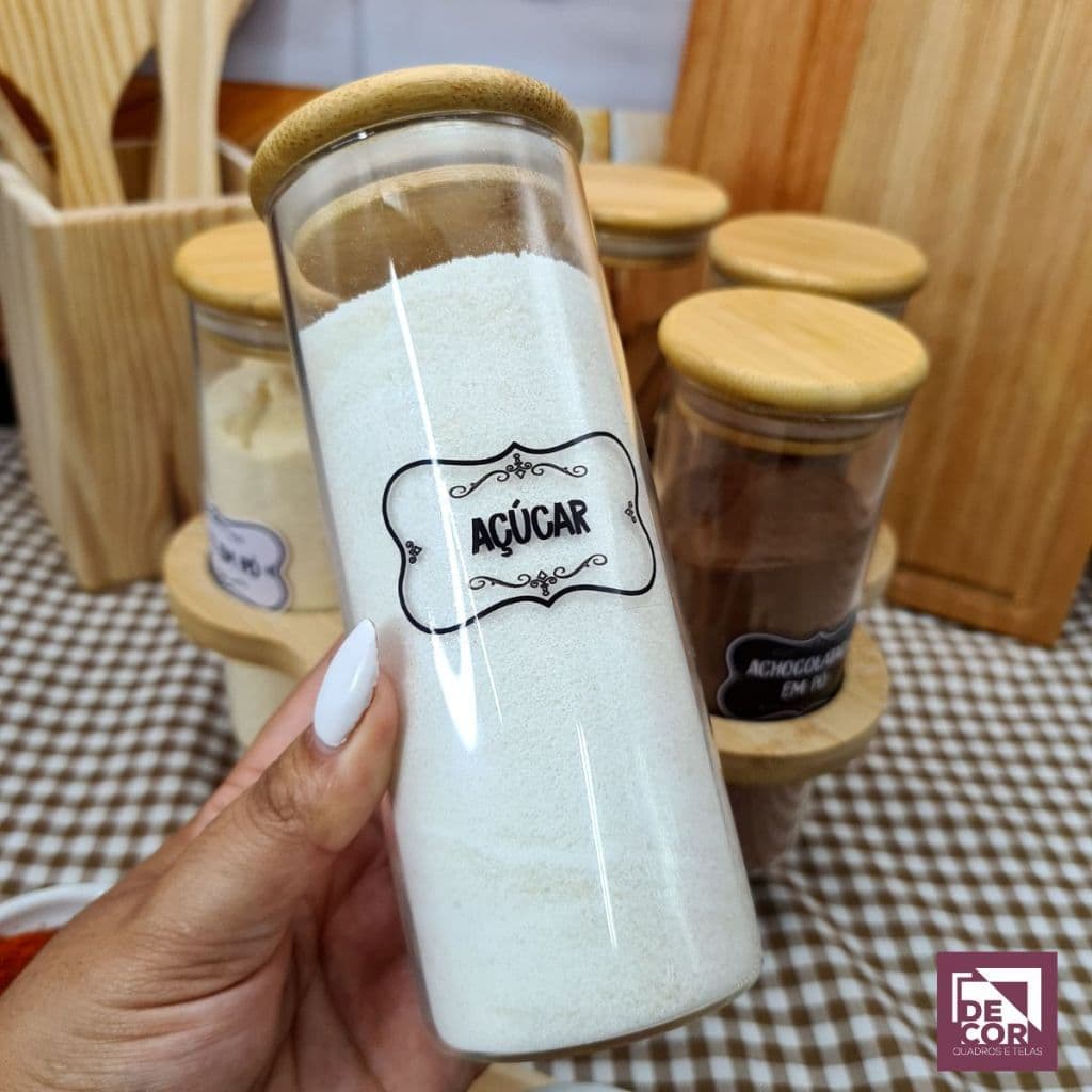 110 Etiquetas Adesivas Para Potes de Temperos e Mantimentos Vinil Resistente A Prova D'água 5x3cm