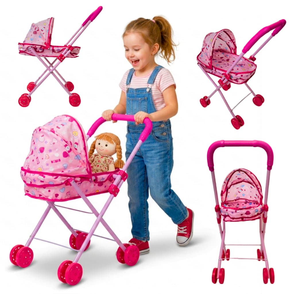 Carrinho De Boneca Bebê Reborn 60cm Brinquedo Menina Berço