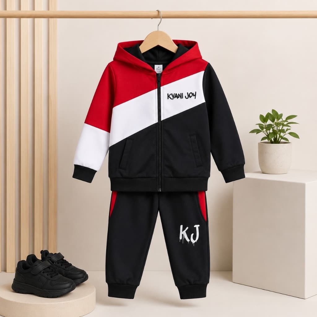 Conjunto Infantil Masculino de Inverno - Calça + Casaco com Capuz - Tamanho 2 ao 12 Anos