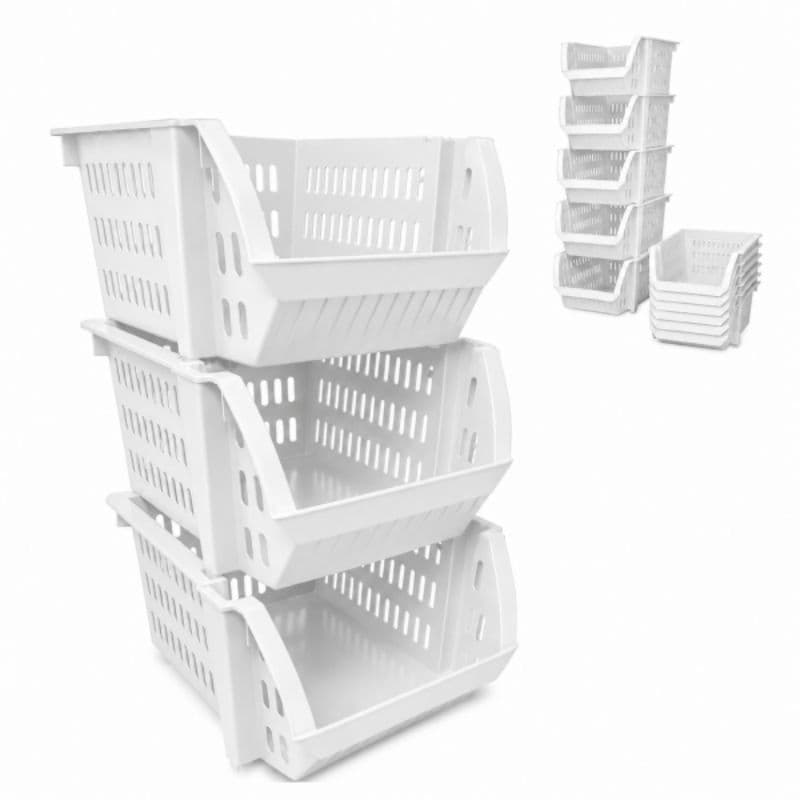Kit 10 Cestos Branco Organizadores Multiuso Pequenos Organizador Gaveta Armário Cozinha