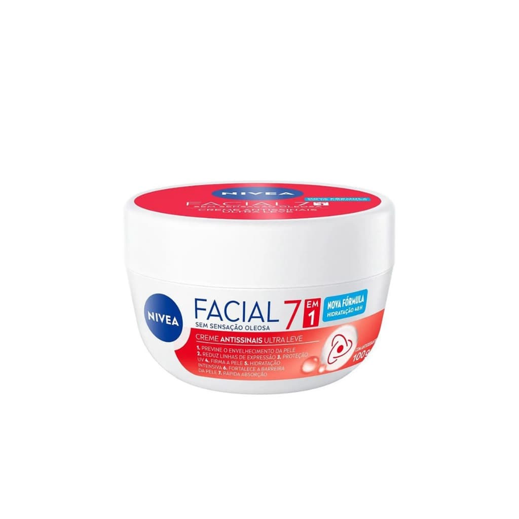 Creme Facial NIVEA Antissinais 7 em 1 Anti-Idade Hidrata e Reduz Rugas 100g.