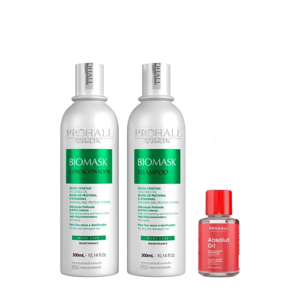 Kit Prohall Biomask Ultra Hidratante Shampoo e Condicionador 300ml