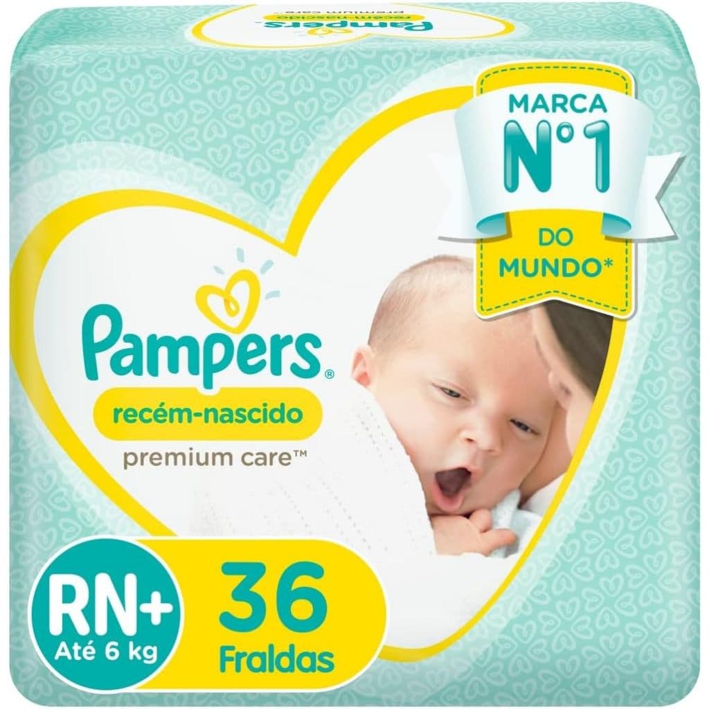Fralda Pampers Recém-Nascido RN+ 36 Unidades | Conforto e Proteção para Bebês