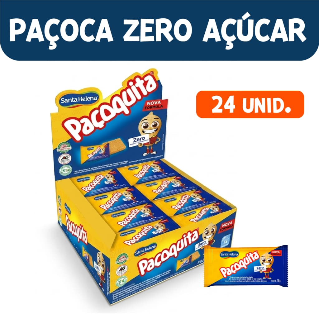 Paçoquita Santa Helena Zero Açúcar Saudável Diet Vegano 24un 432g