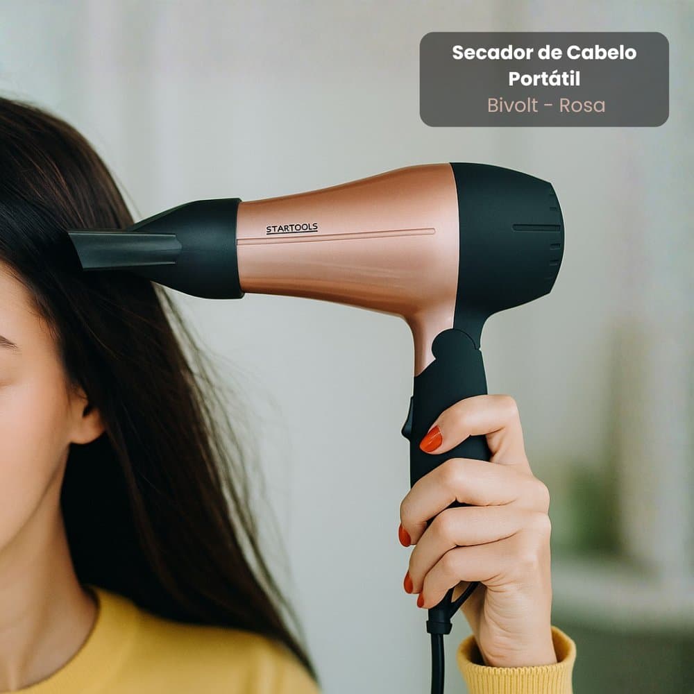 Secador de Cabelo Portátil 1200W Bivolt Rosa Secador Moderno Profissional Beleza Modelagem de Cabelos