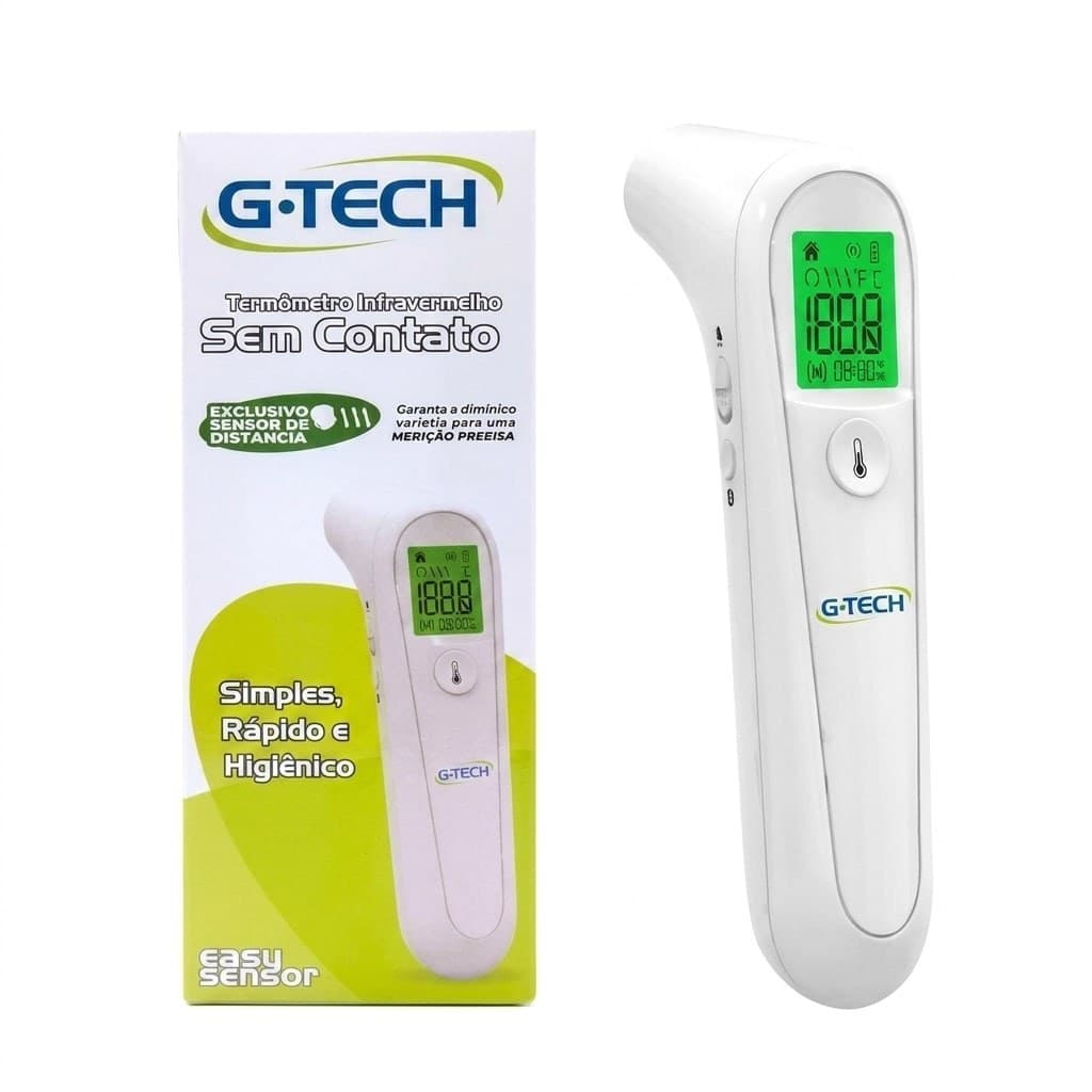 Termômetro Infravermelho sem Contato Digital Easy Sensor G-tech THGTSC3 Cor Branco