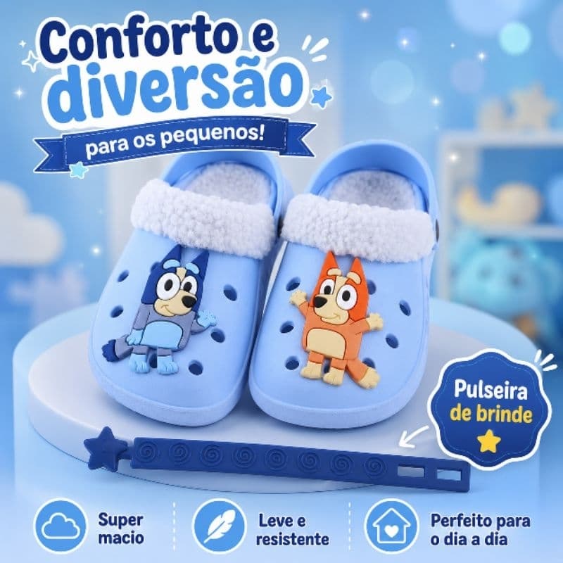 Babuche Infantil  divertida inverno confortável