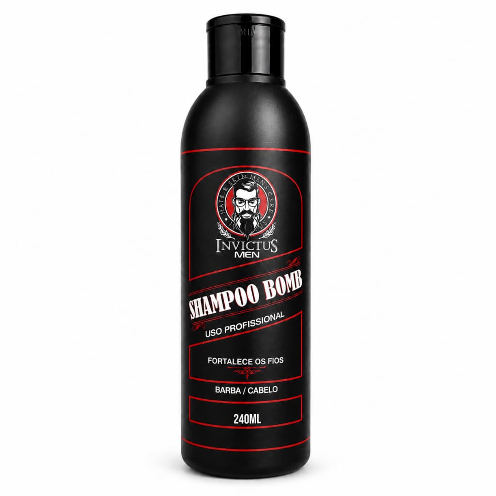 Shampoo Hidratante bomb Nutritivo Barba Cabelo Corpo Proteína Maciez Limpeza Profunda Invictus 240ml
