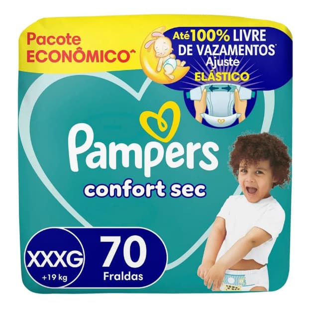 Fralda Pampers Confort Sec Tamanho XXXG 70 Unidades