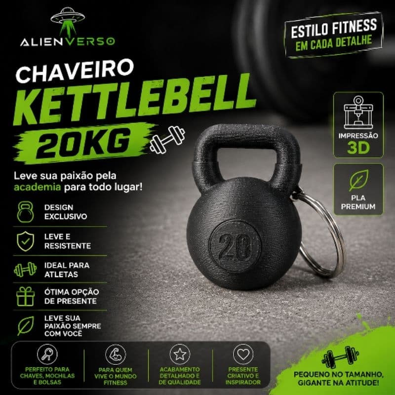 Chaveiro Halter  20kg Academia Fitness Musculação peso de academia Personalizado 3D