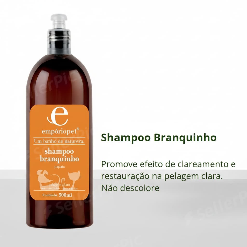 Shampoo Pet Vegano Para Cães e Gatos Clareador Branquinho 300ml Empório Pet