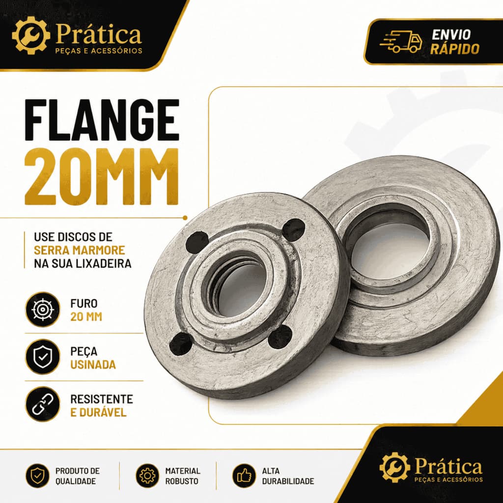 Adaptador Flange 20mm – Permite Usar Disco de Serra Mármore na Esmerilhadeira