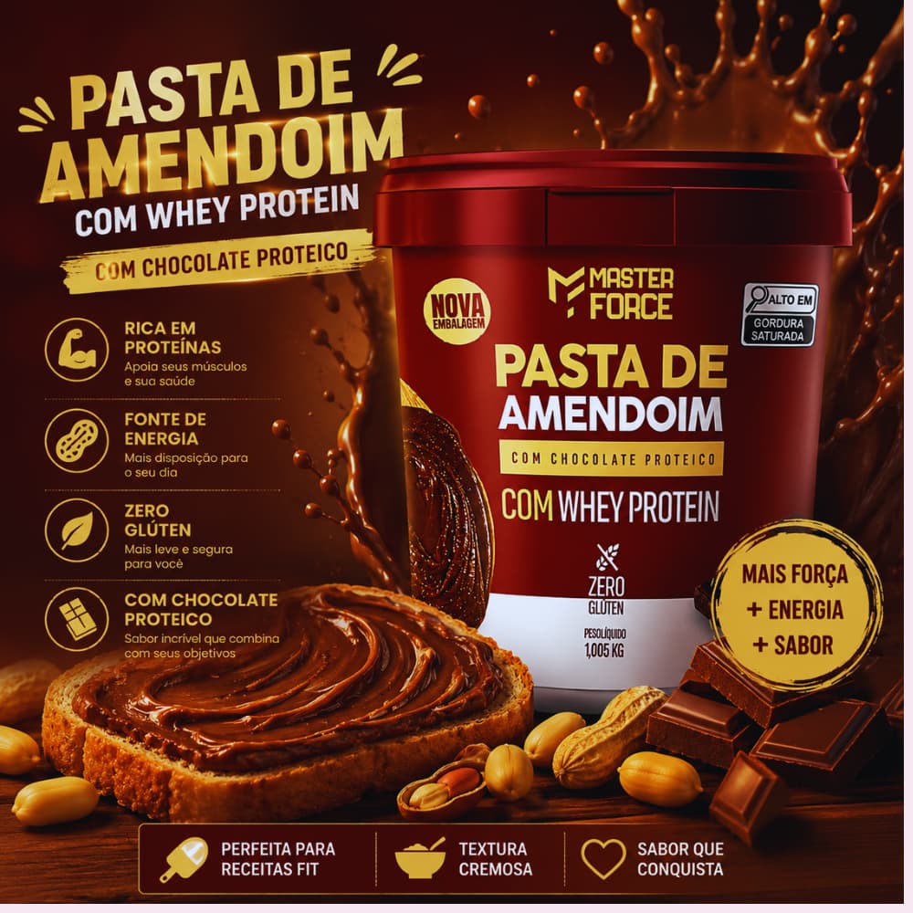 Pasta de Amendoim com Chocolate com Whey Protein 1,005 Kg