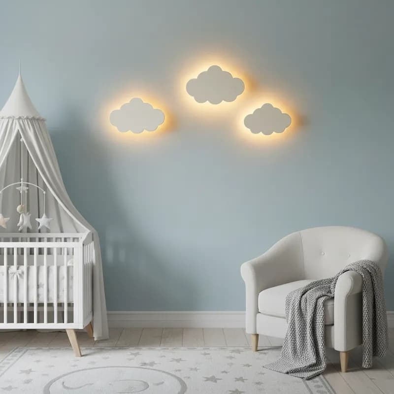 Nuvem Com Luz De Led Luminária Com Led Quarto Bebe Jogo 3 Pc