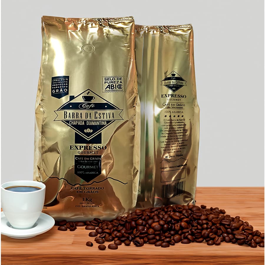 Café Em grãos Arábica Torra média clara Gourmet 500g