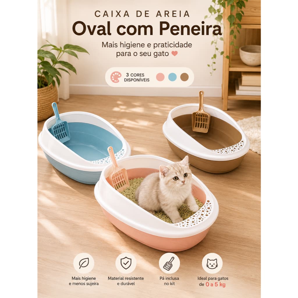 Banheiro para gatos semiaberto, caixa de areia para gatos, bandeja sanitária grande para pets
