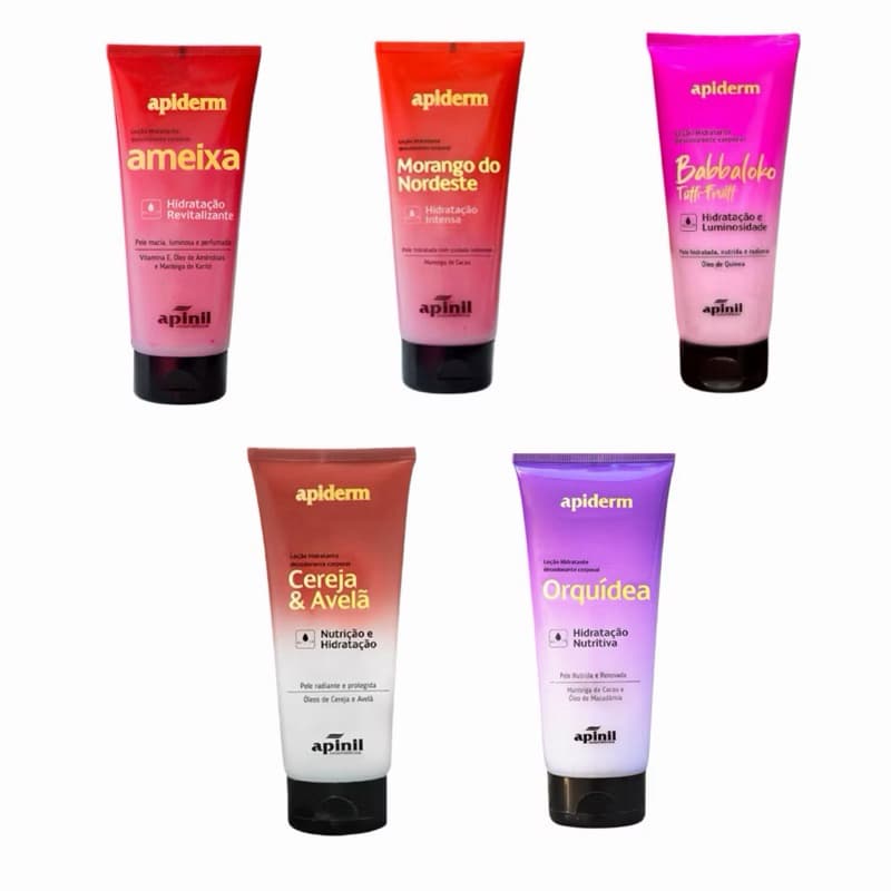 Kit 5 Loção Hidratante Corporal Apiderm Apinil 200ml Original Hidratante Corporal