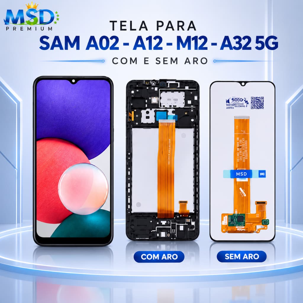 Tela Frontal Display LCD Para SAM A02/A12/M12/A32 5G Reposição Peça Completa
