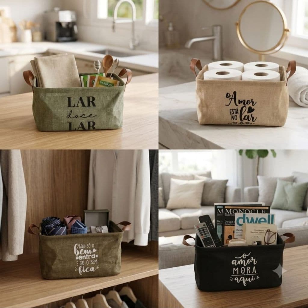 Cesto Organizador Multiuso Dobravel para Roupas Brinquedos Closet Cozinha Banheiro Organização Casa