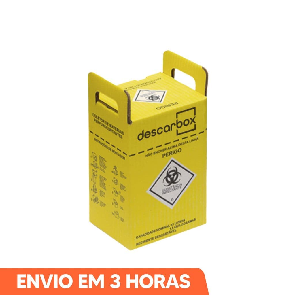 Kit Até 5un Caixas Coletoras Para Material Perfurocortante 3L Descarbox