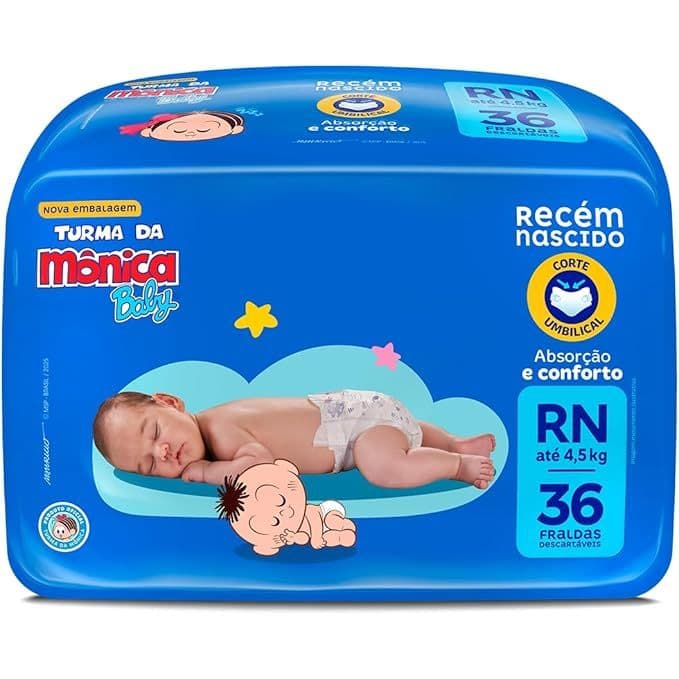 Fralda Turma da Mônica Baby RN 36 Unidades