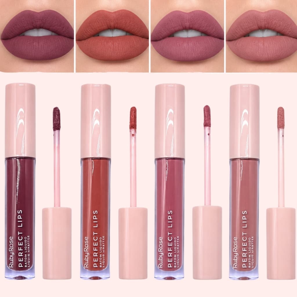 Batom Líquido Matte Ruby Rose Perfect Lips Alta Pigmentação 8 Cores