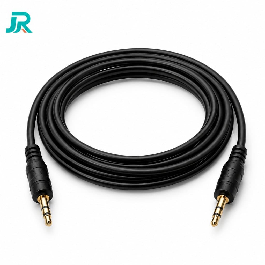 Cabo Auxiliar P2 x P2 Estéreo 1,5M 3M 5M com Conectores Dourados para Som Carro Caixa de Som e Notebook