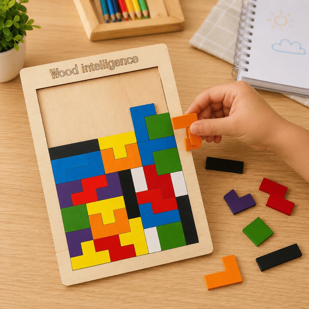 Quebra Cabeça Madeira Estilo Russo 40 Peças Brinquedo Educativo Infantil Montessori Raciocínio Lógico Brinquedo Criança
