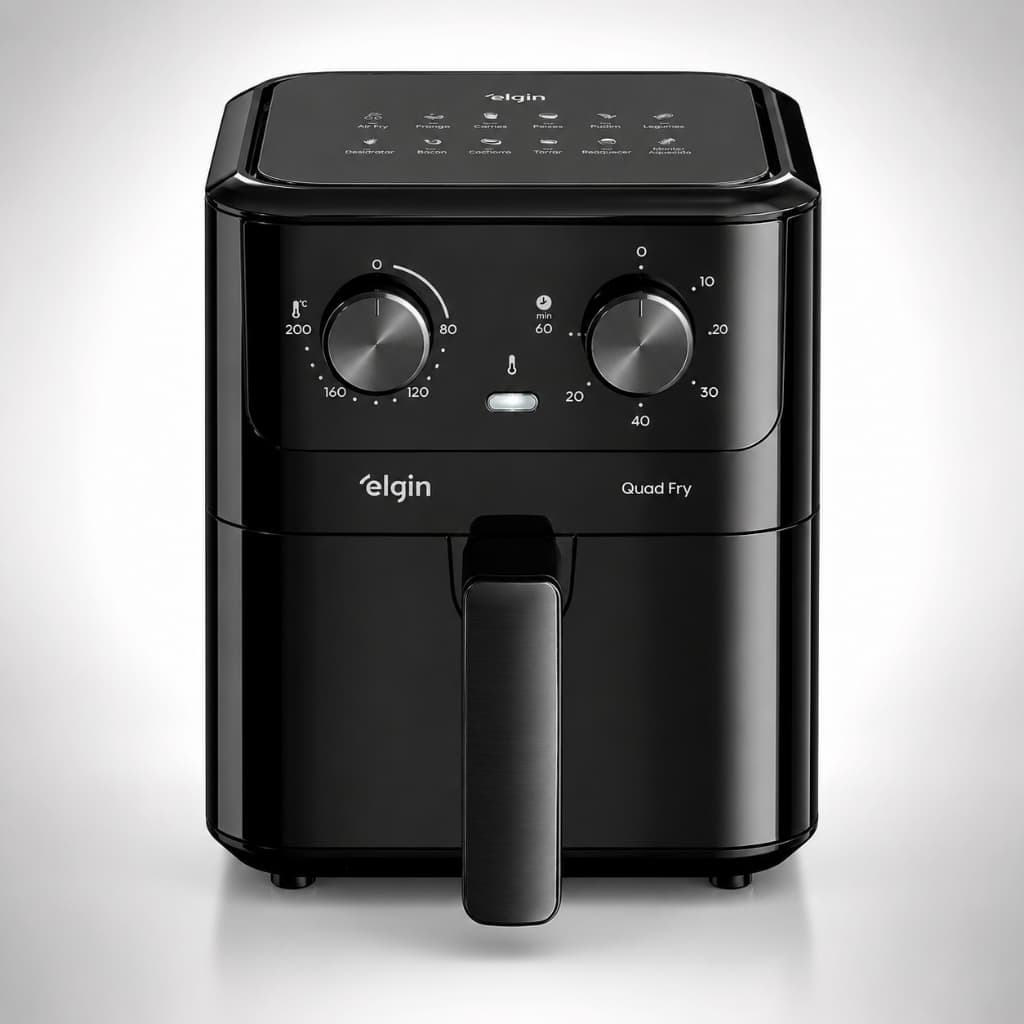 Fritadeira Elétrica Air Fryer Elgin 4,2L 1400W 127V Cesto Antiaderente Timer e Controle de Temperatura