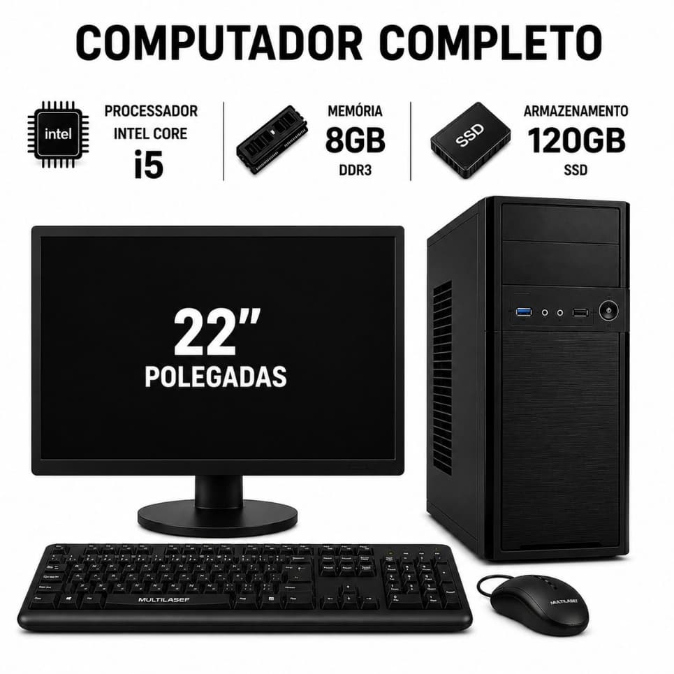 Computador Completo I5 - 8 gb - SSD 120gb