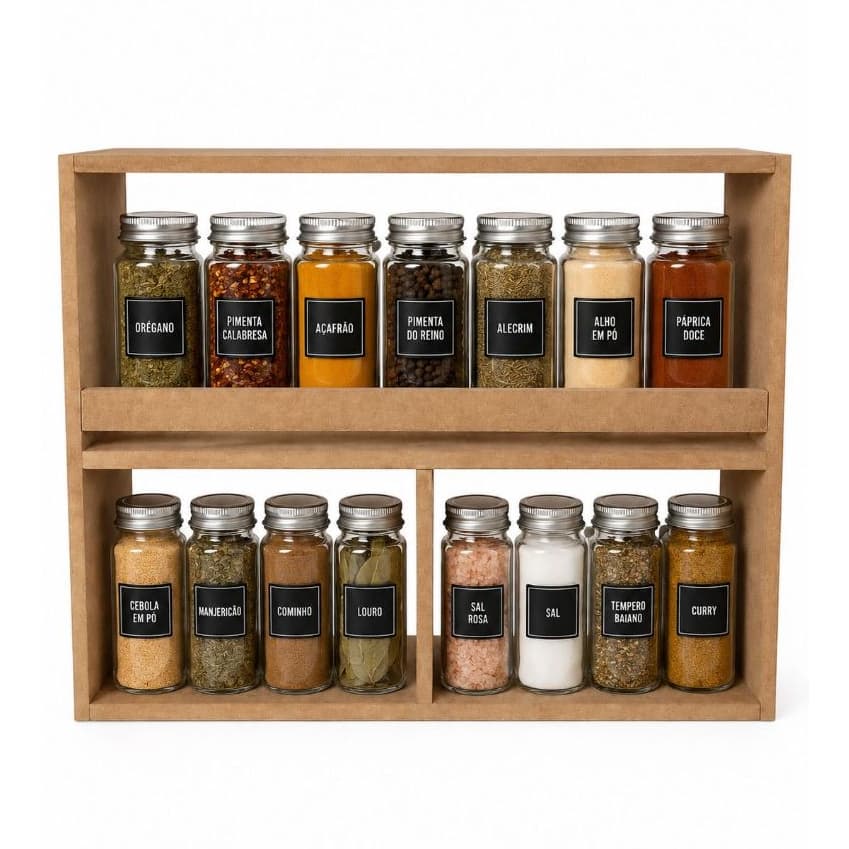 Suporte nicho porta tempeiro parede cozinha mdf prateleira multifunção decorativo