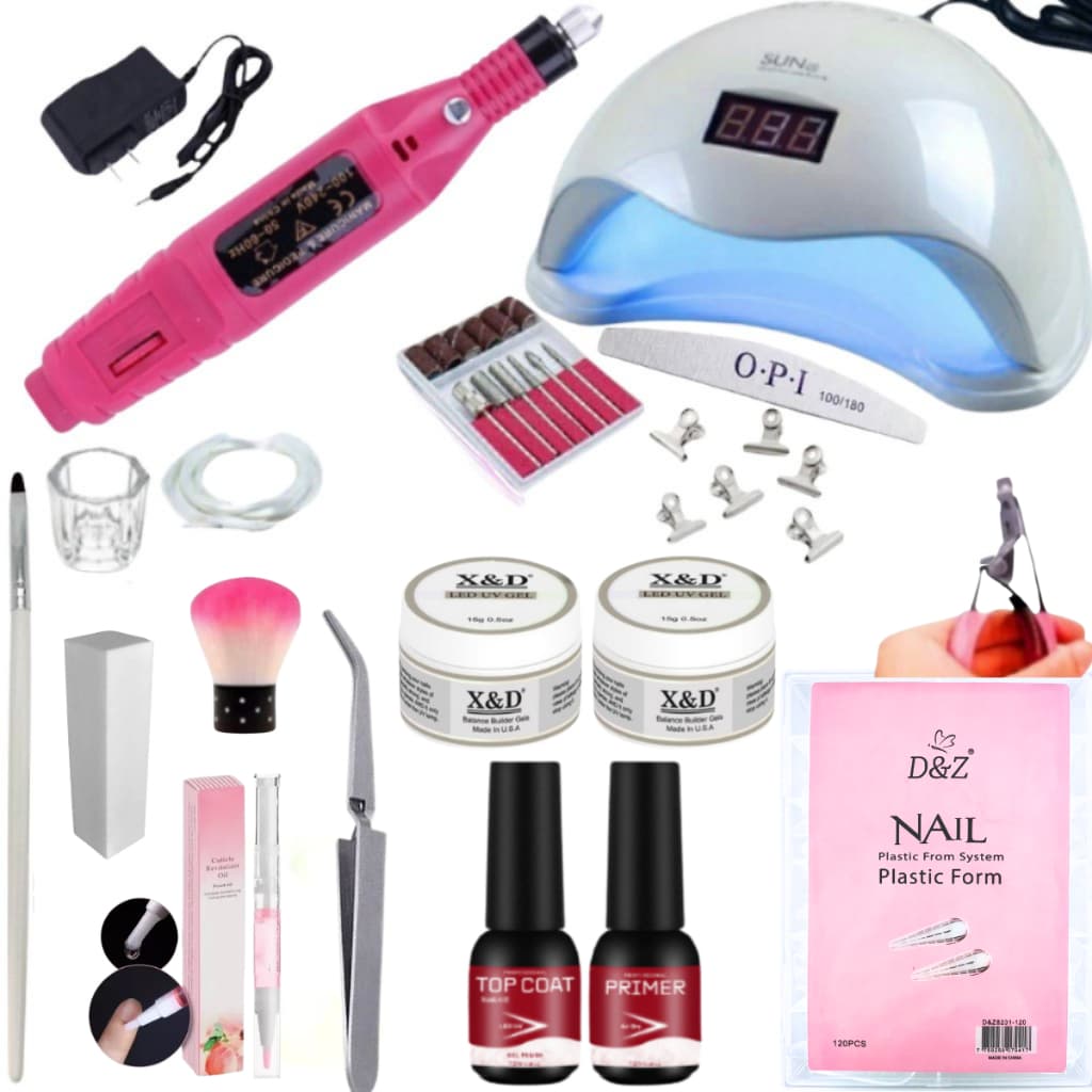 Kit Alongamento Unha Gel Fibra Manicure Completo Lixadeira Caneta Profissional MOLDE F1