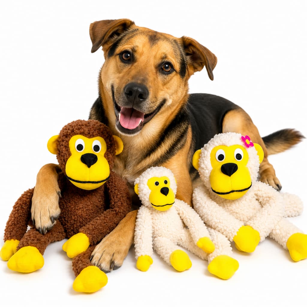Brinquedo de Pelúcia para Cães e Gatos Macaco, Macaca ou Filhote Pet Prime