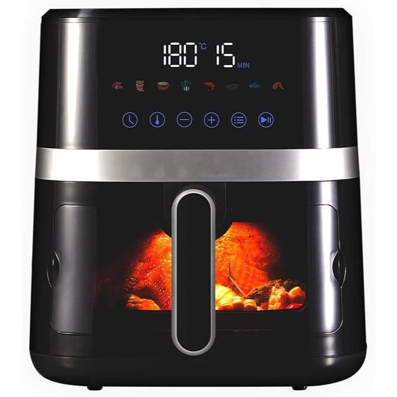 Air Fryer Fritadeira Elétrica Gaabor Digital Touch Lume 5.5L 1500W 110V Visor Transparente Preto
