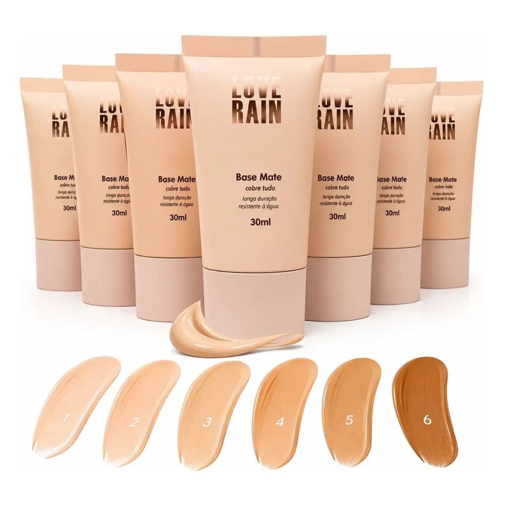 Base Liquida Alta Cobertura Matte Natural Love Rain 30 Ml